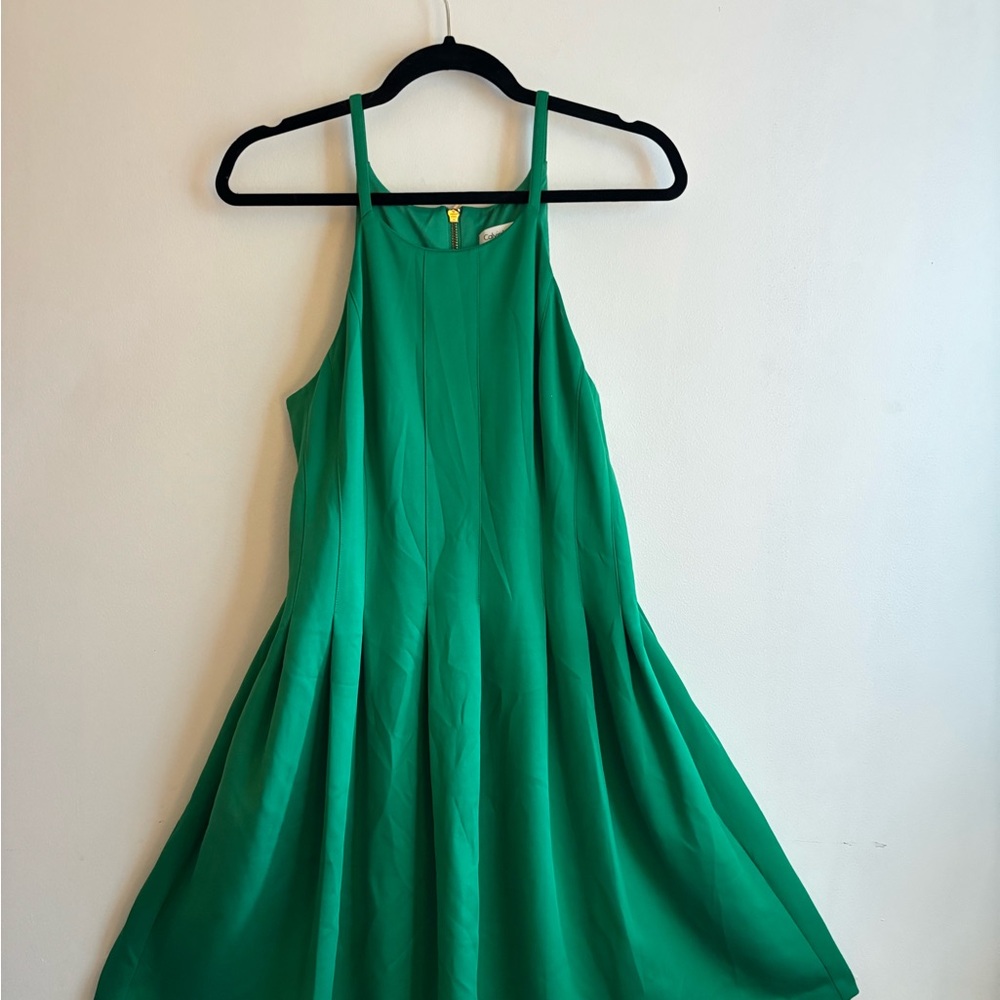 Calvin Klein Green Halter A-Line Mini Dress 👗